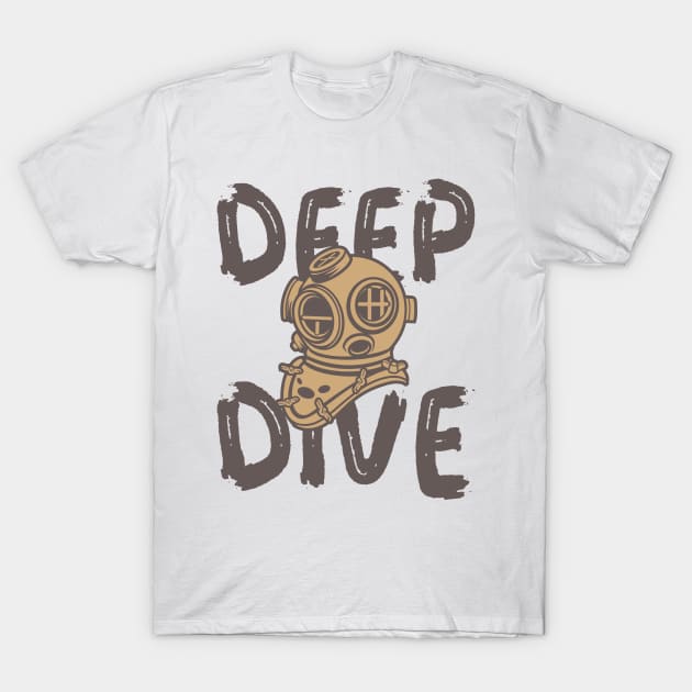 Deep Dive diving helmet T-Shirt by ShirtyLife